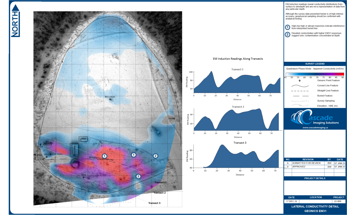 Cascade Imaging Solutions geophysical survey presented in a custom frame template