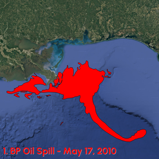 This static satellite imagery doesn't show how the BP oil spill expanded, moved, and decreased.