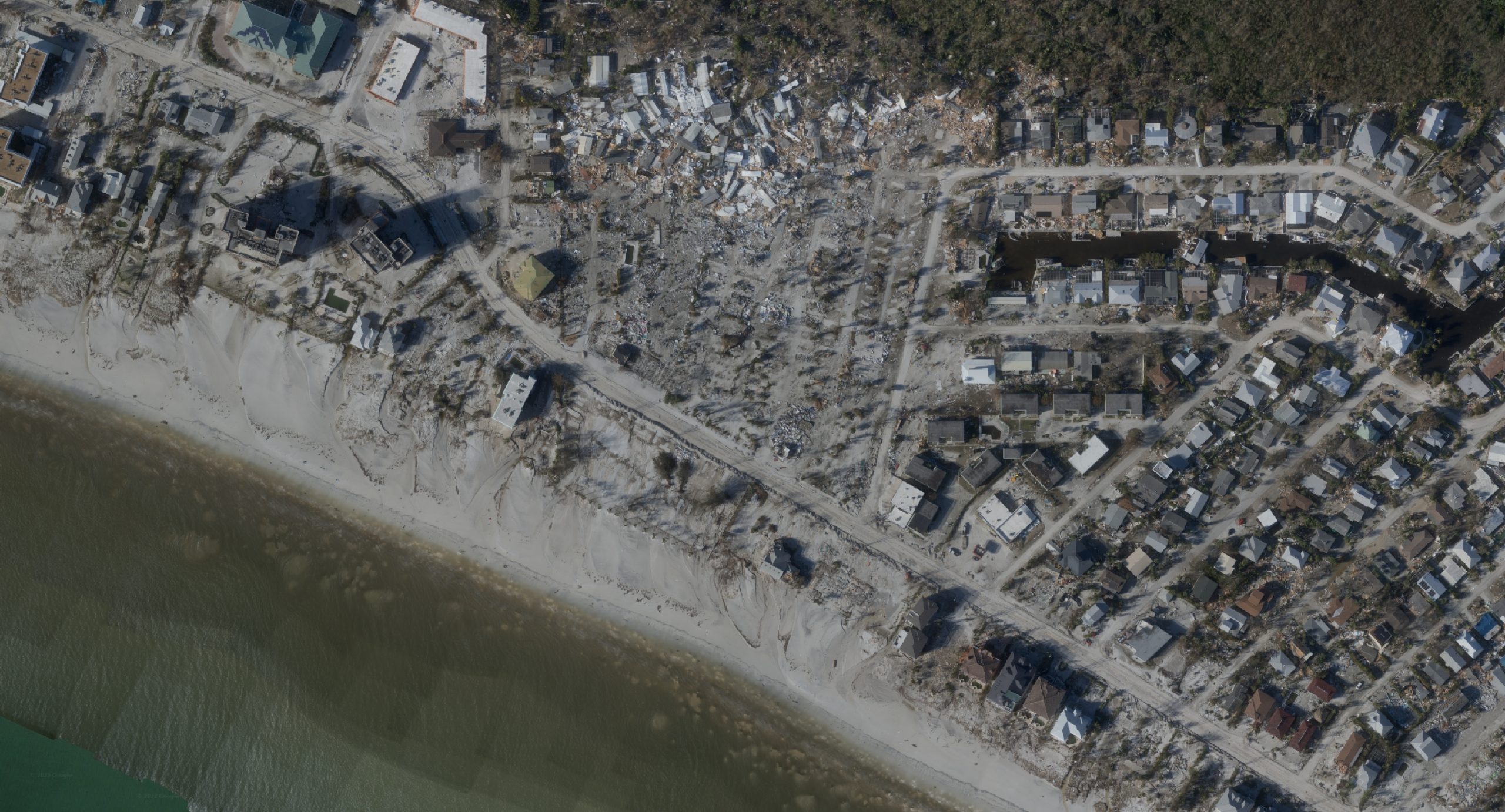 Satellite imagery makes it clear that parts of Fort Myers, Florida, was devastated by Hurricane Ian.