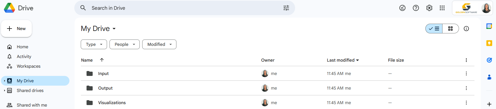 This is an example of organizing digital files by input, output, and visualizations.